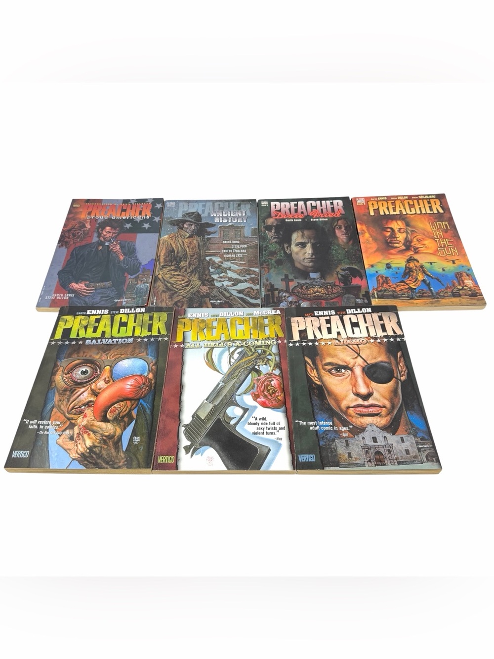Preacher Vertigo TPB Lot Of 7 Volumes 3-9 Garth Ennis Steve Dillon Graphic Novel